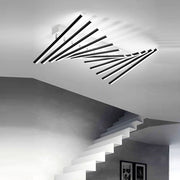 Lustra LED Minimalist LINES Reglabila Alb+Negru Telecomanda