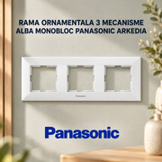 Rama Ornamentala 3 Mecanisme Alba Monobloc Panasonic Arkedia
