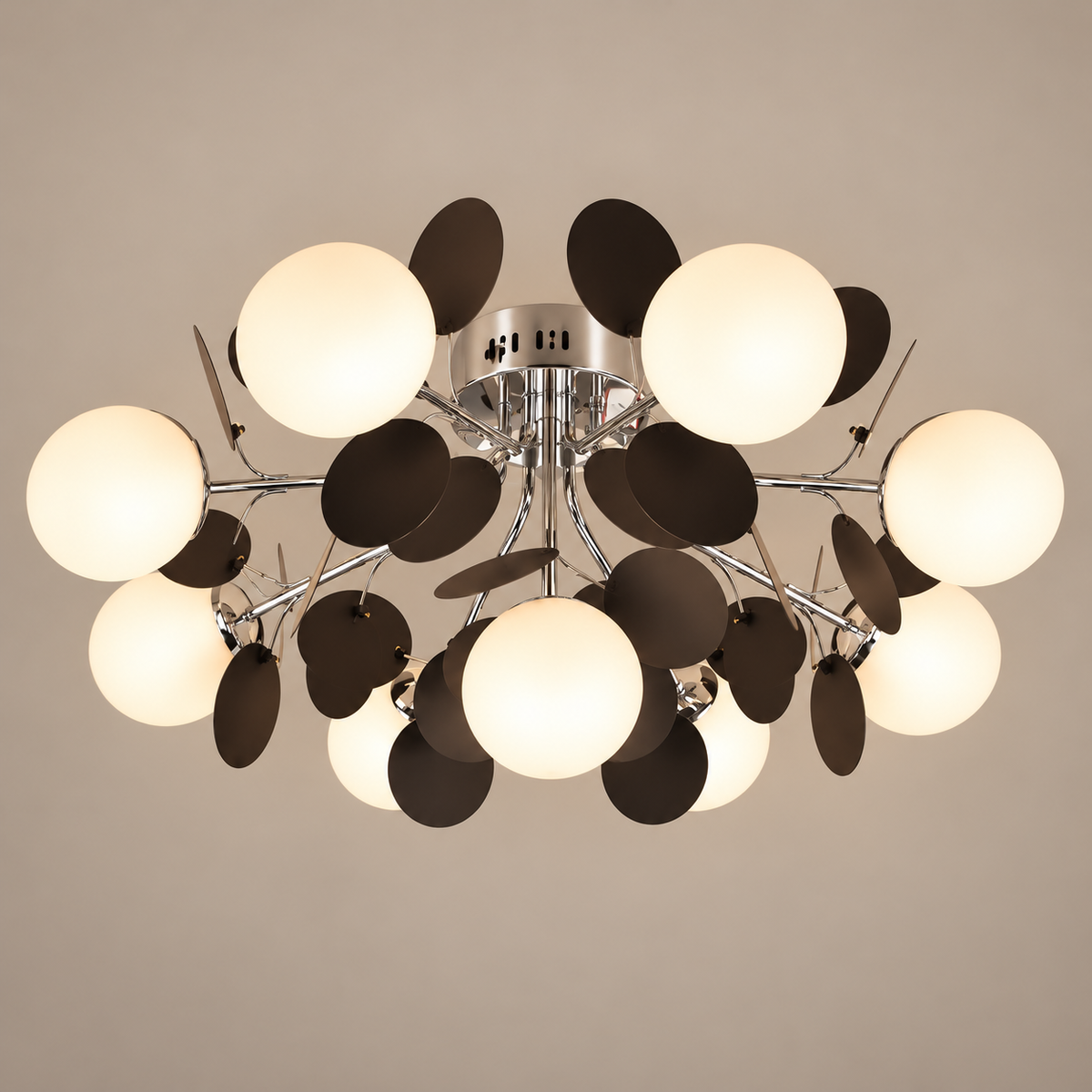 Lustra SELVA Silver & Black Abajur Mat