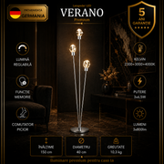 Lampadar LED Premium Verano Silver Crystal 150CM
