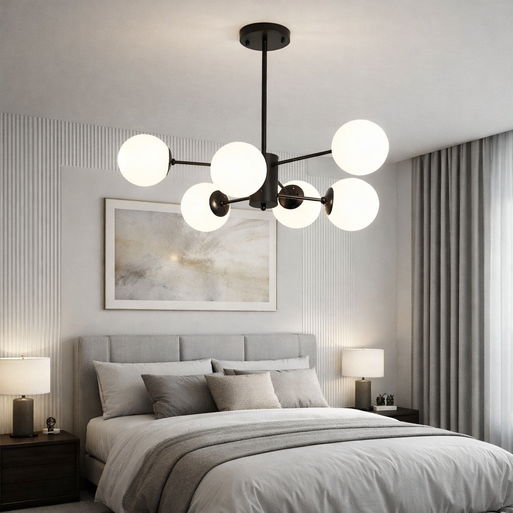 Lustra Abajur MAT BLACK 6XE27 3+3 BK