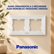 Rama Ornamentala 2 Mecanisme Alba Monobloc Panasonic Arkedia