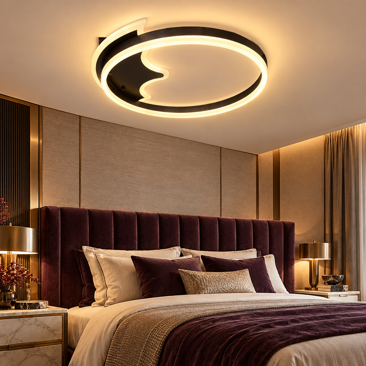 Lustra LED Aplicata Jhedy Black Echivalent 300W Telecomanda