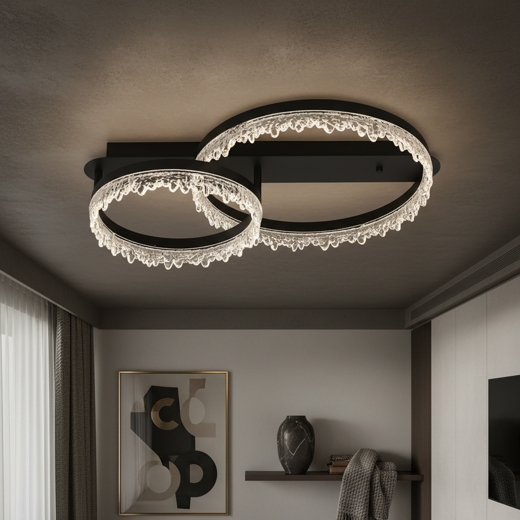 Lustra LED 2 CIRCLE VALS Echivalent 300W Telecomanda