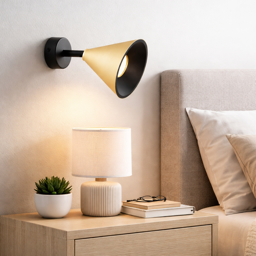 Aplica Cone Black & Gold Premium cu Spot Reglabil