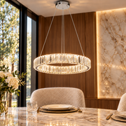 Lustra LED Cristal REGAL Chrome 1 Segment 40cm Echivalent 200W Telecomanda