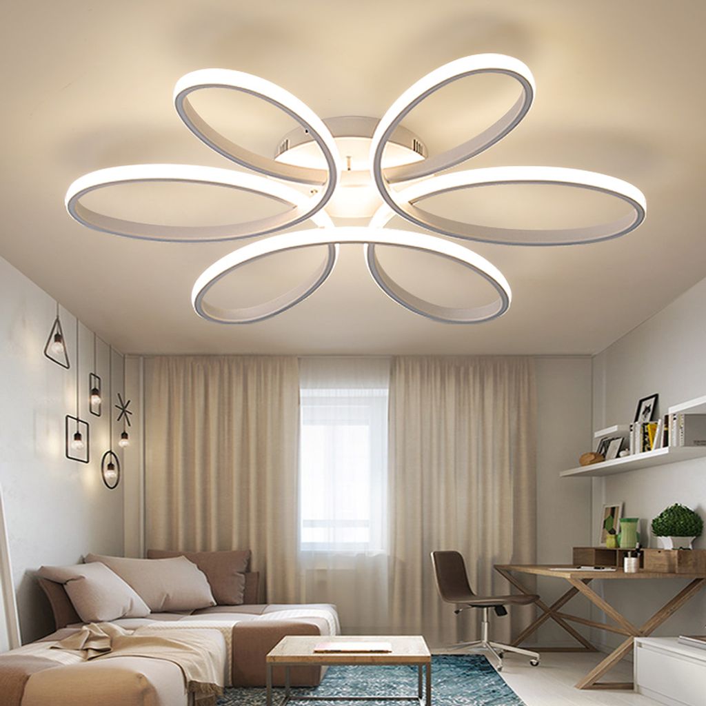 Lustra LED DAISY Alba Echivalent 800W Telecomanda