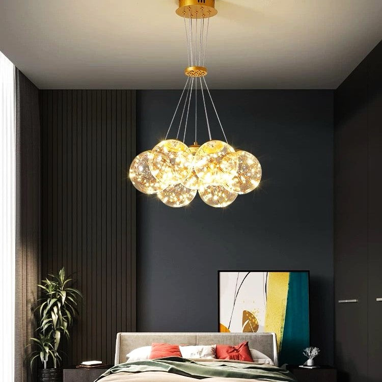 Lustra LED Suspendata Sparkle Abajur Transparent