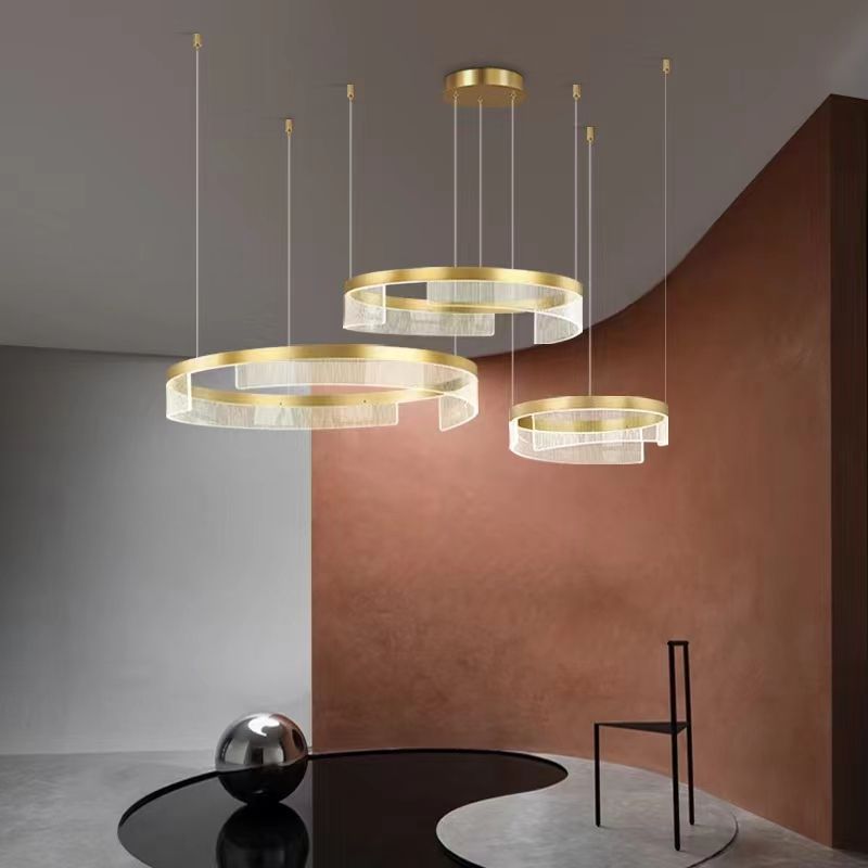 Lustra LED Suspendata Galaxy Gold 3 Segmente Mobile Echivalent 1000W