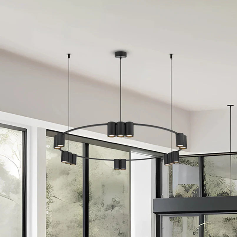 Lustra Suspendata cu 15 Spoturi Genesis Circle Black Ø100CM