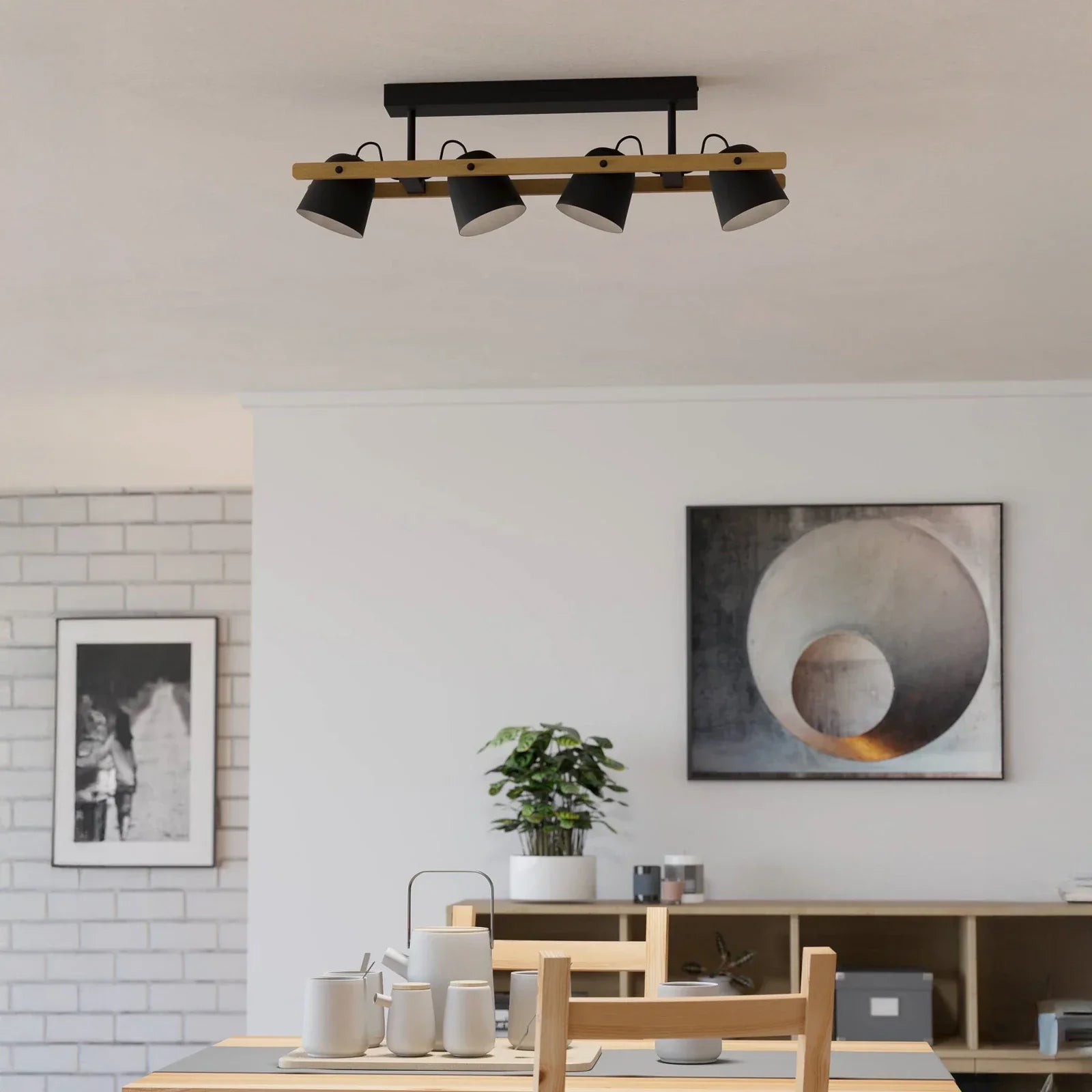 Lustra HORNWOOD Black & Brown 100CM