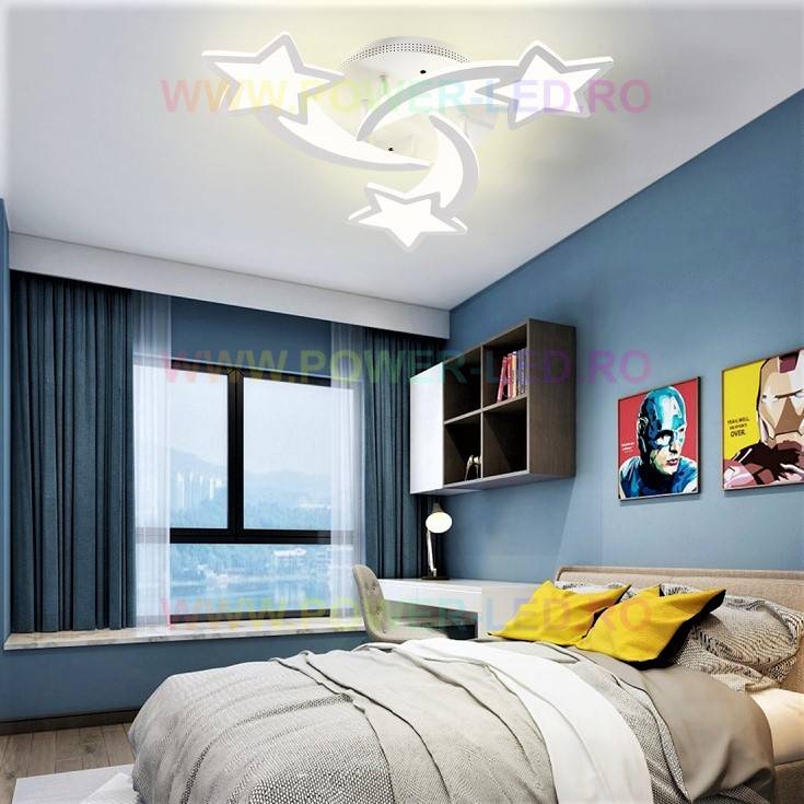 Lustra Led 80W Mini Star Design Echivalent 300W Telecomanda Lighting Fixtures