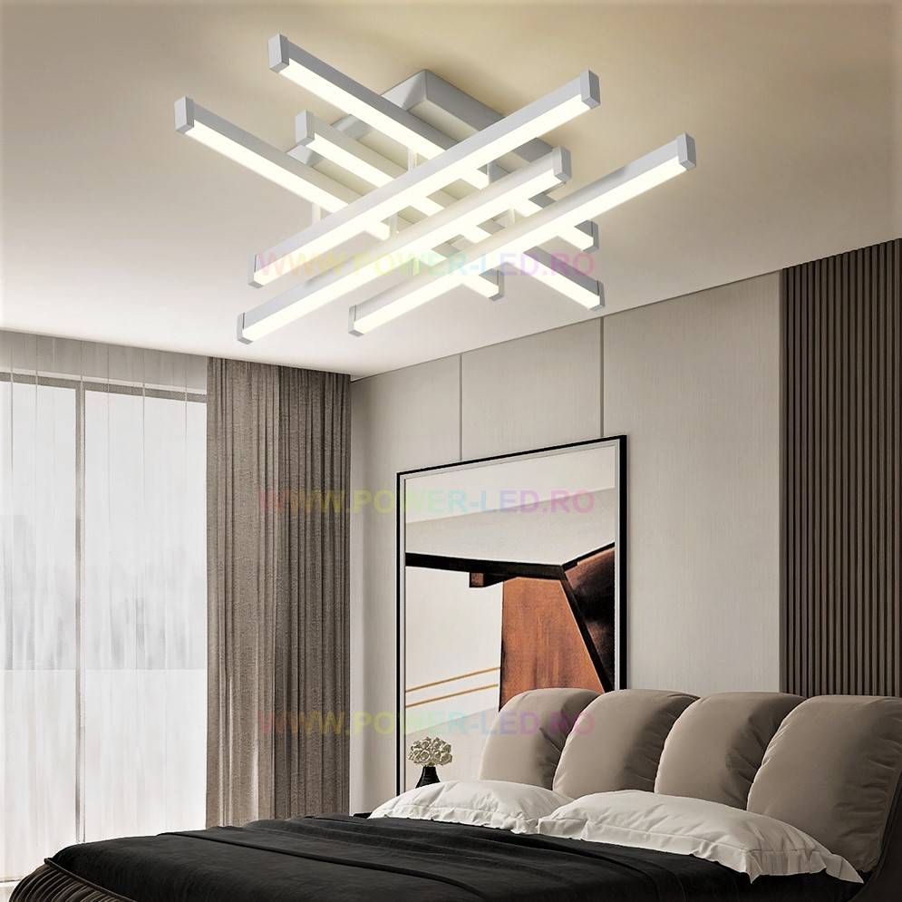 Lustra LED 6 LINES Design Alba SMART Echivalent 500W Telecomanda