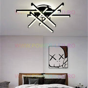 Lustra LED 150W 6 LINES Design Round Black Telecomanda