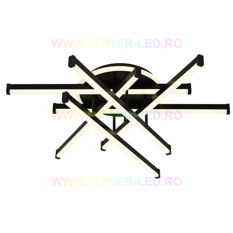 Lustra LED 150W 6 LINES Design Round Black Telecomanda