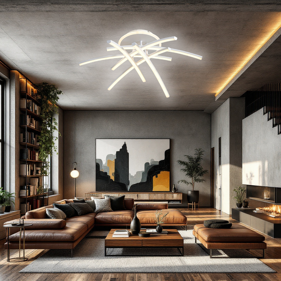 Lustra LED 114W Ophelia 6 Elemente ALBE Echivalent 600W Telecomanda