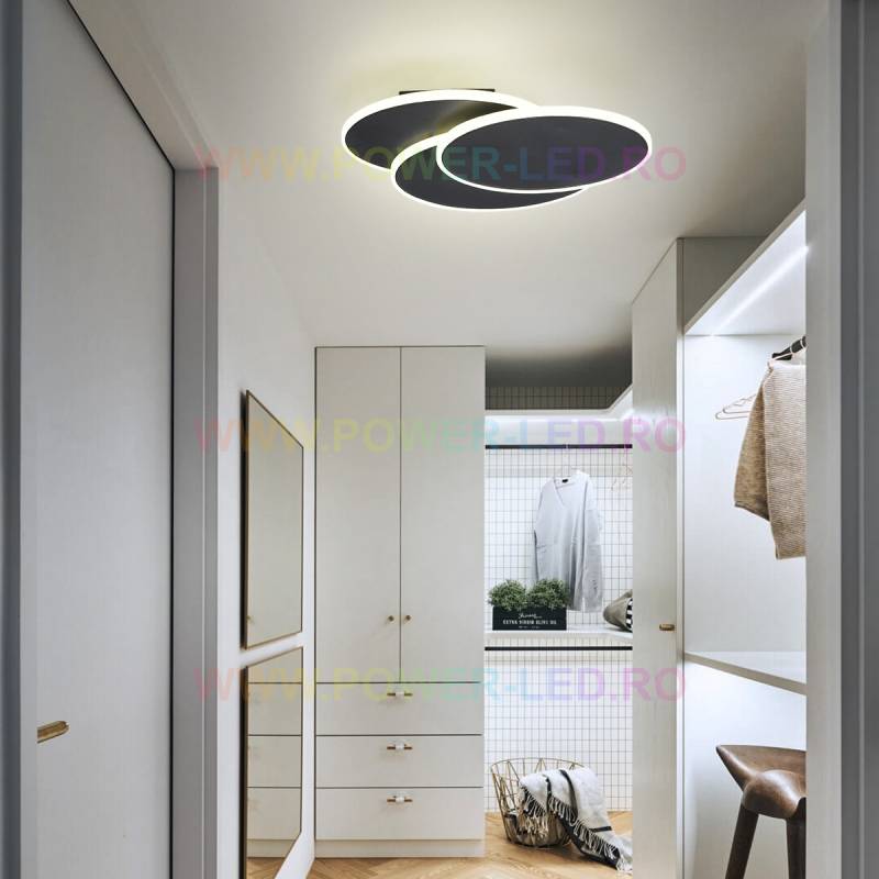 Aplica LED 48W LOOPS Black Echivalent 200W