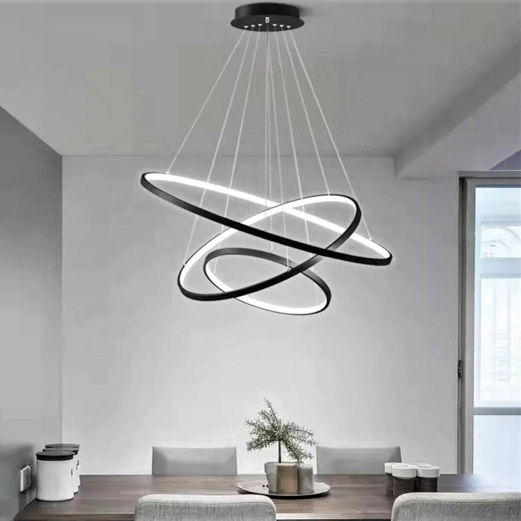 Lustra LED WONDER Black 3 Segmente Echivalent 600W Telecomanda