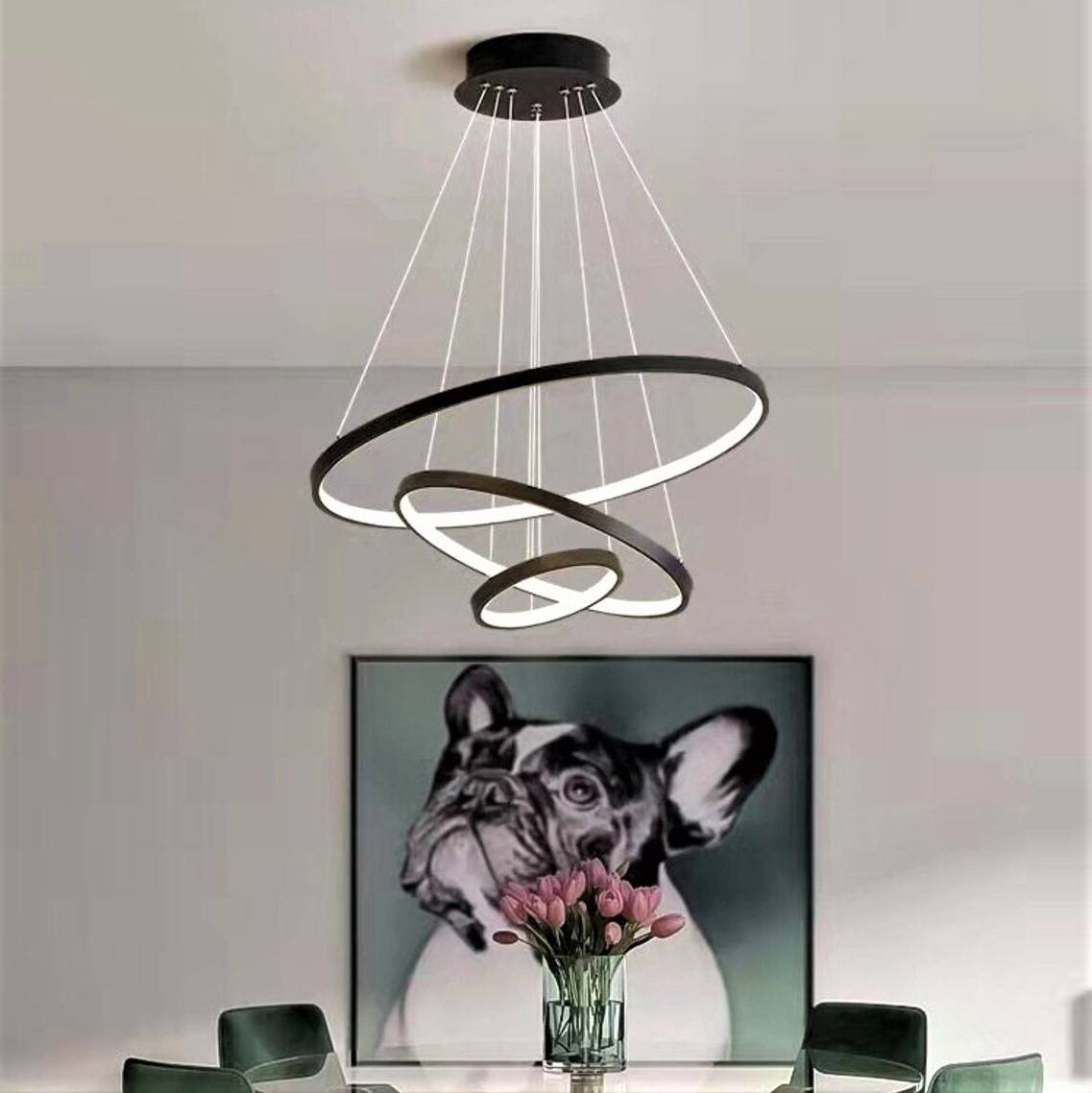 Lustra LED WONDER Black 3 Segmente Echivalent 600W Telecomanda