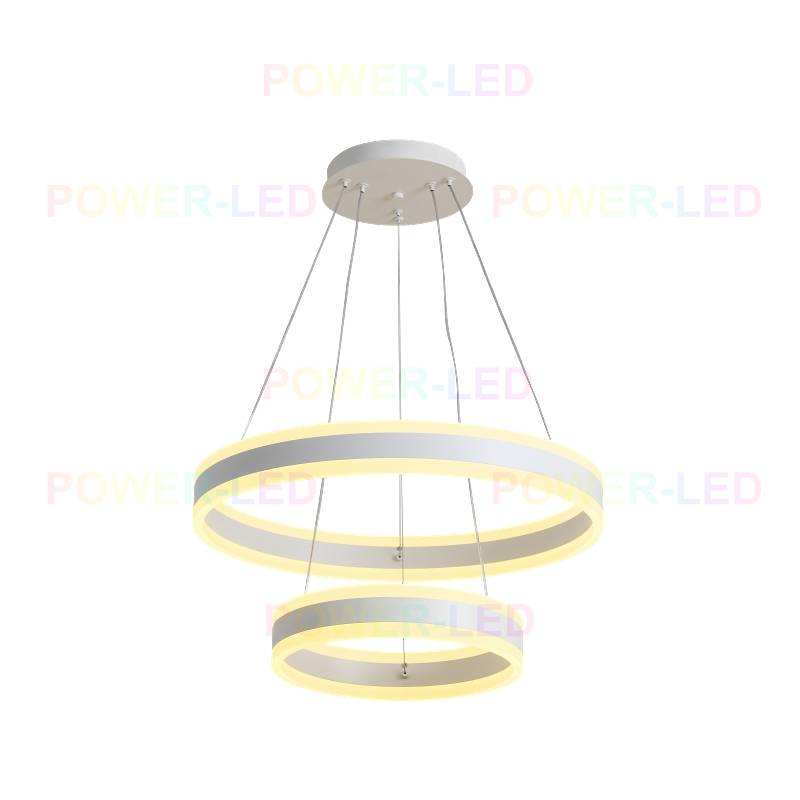 Lustra Led 204W King Alba 2 Segmente Telecomanda Lighting Fixtures