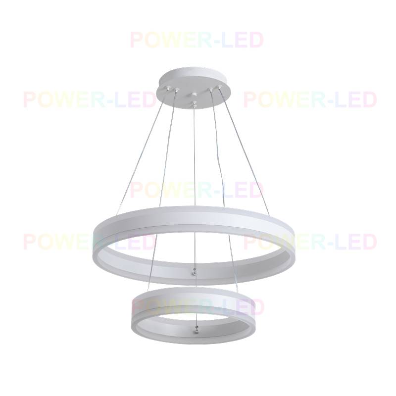 Lustra Led 204W King Alba 2 Segmente Telecomanda Lighting Fixtures