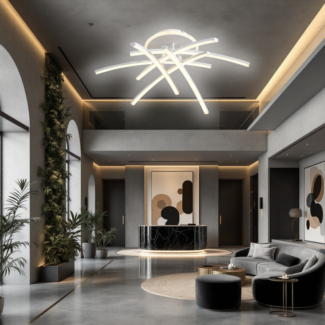 Lustra LED 114W Ophelia 6 Elemente ALBE Echivalent 600W Telecomanda