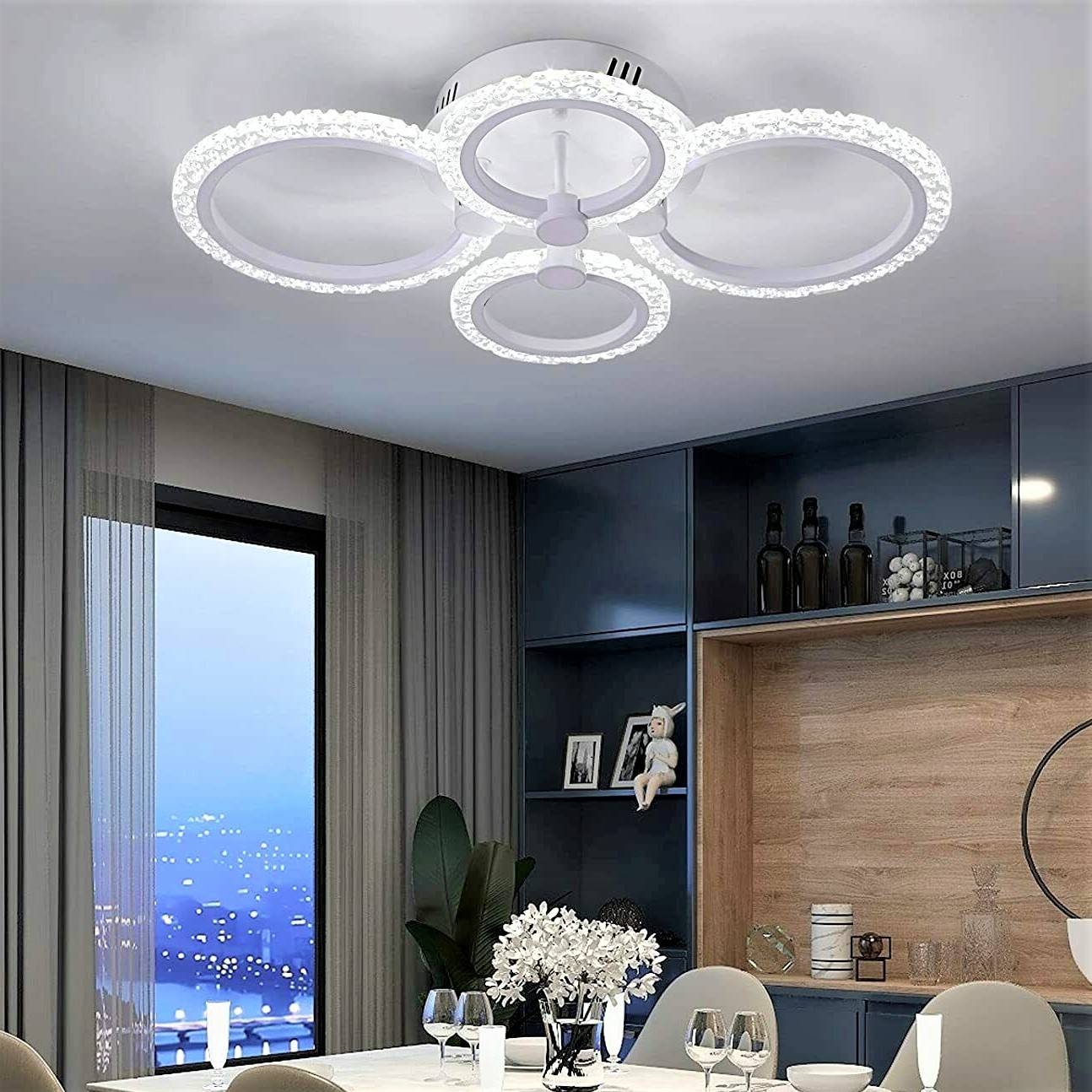 Lustra LED 2+2 CIRCLE Bubble Echivalent 400W Telecomanda