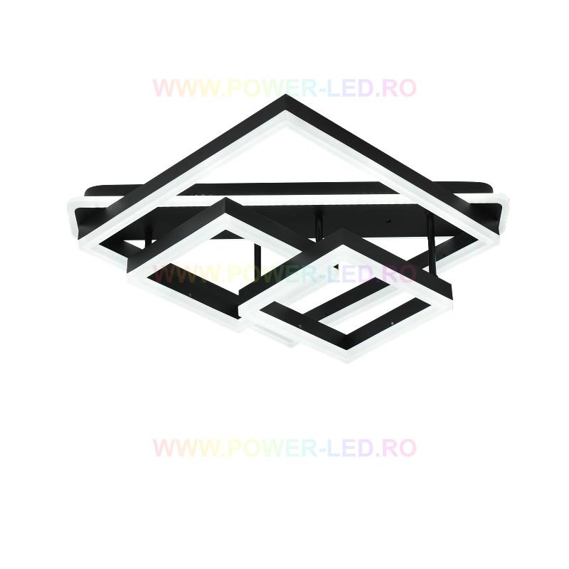 Lustra LED 182W ALLIS SQUARES Black Telecomanda