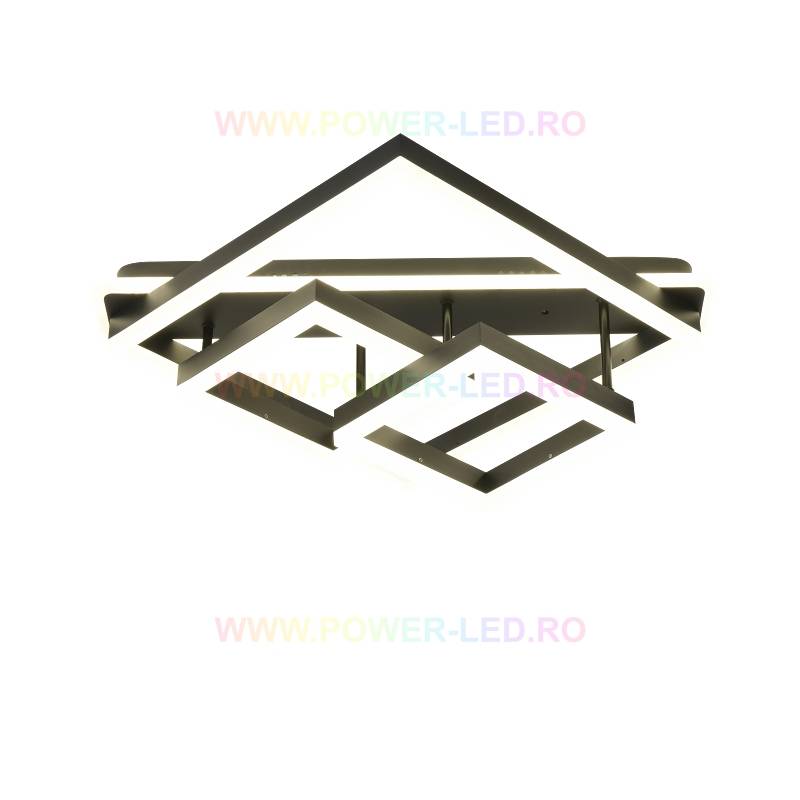 Lustra LED 182W ALLIS SQUARES Black Telecomanda