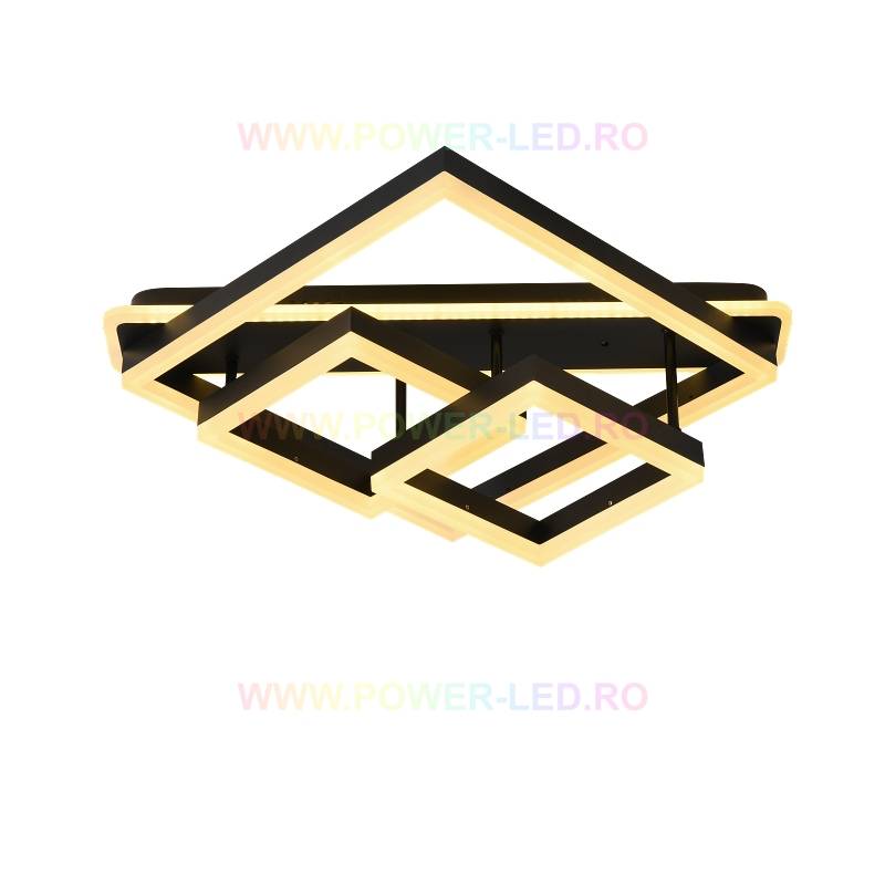 Lustra LED 182W ALLIS SQUARES Black Telecomanda