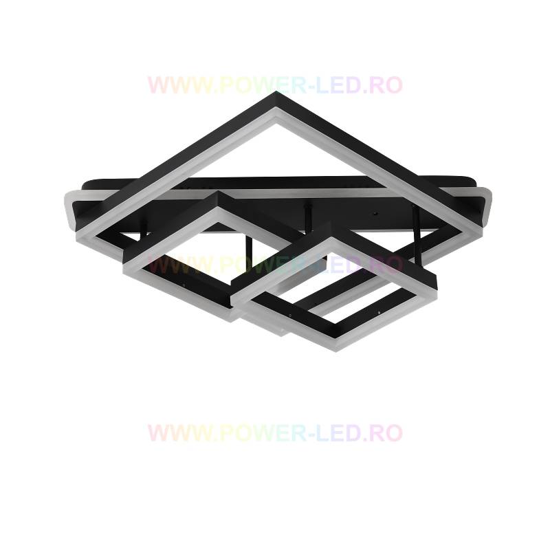 Lustra Led 182W Allis Squares Black Telecomanda Lighting Fixtures