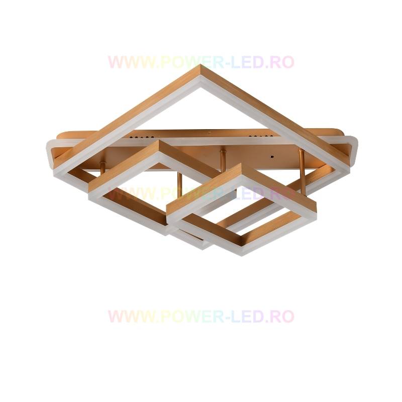 Lustra LED 182W ALLIS SQUARES Gold Telecomanda