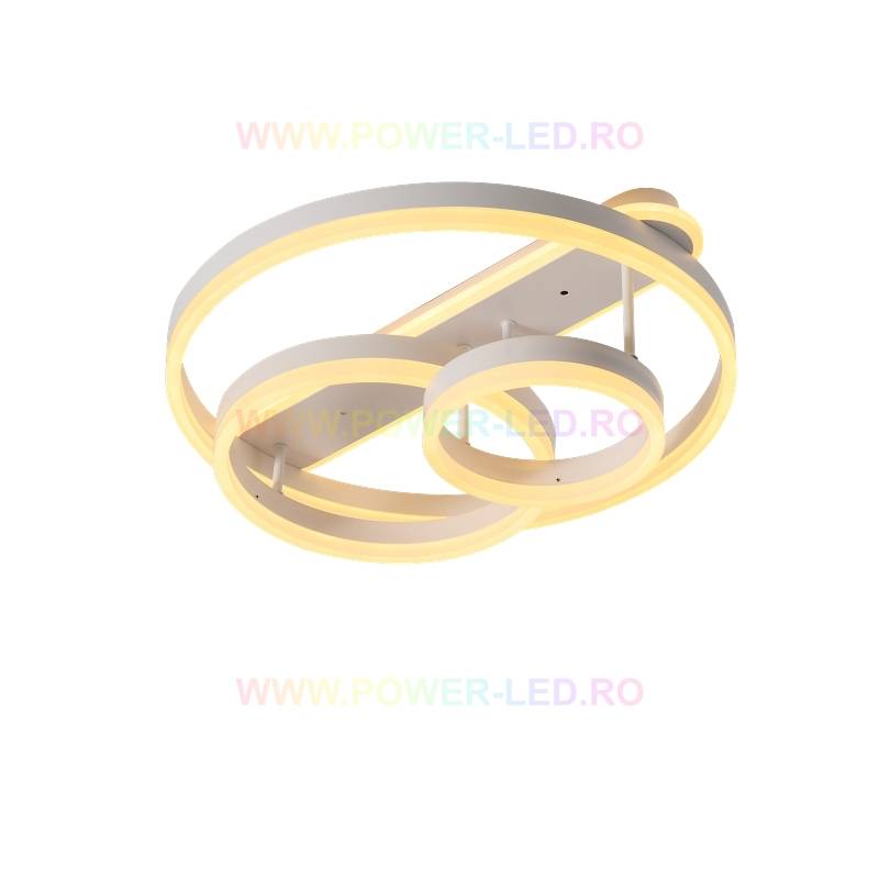 Lustra Led 174W Brunos Rings Alba Telecomanda Lighting Fixtures