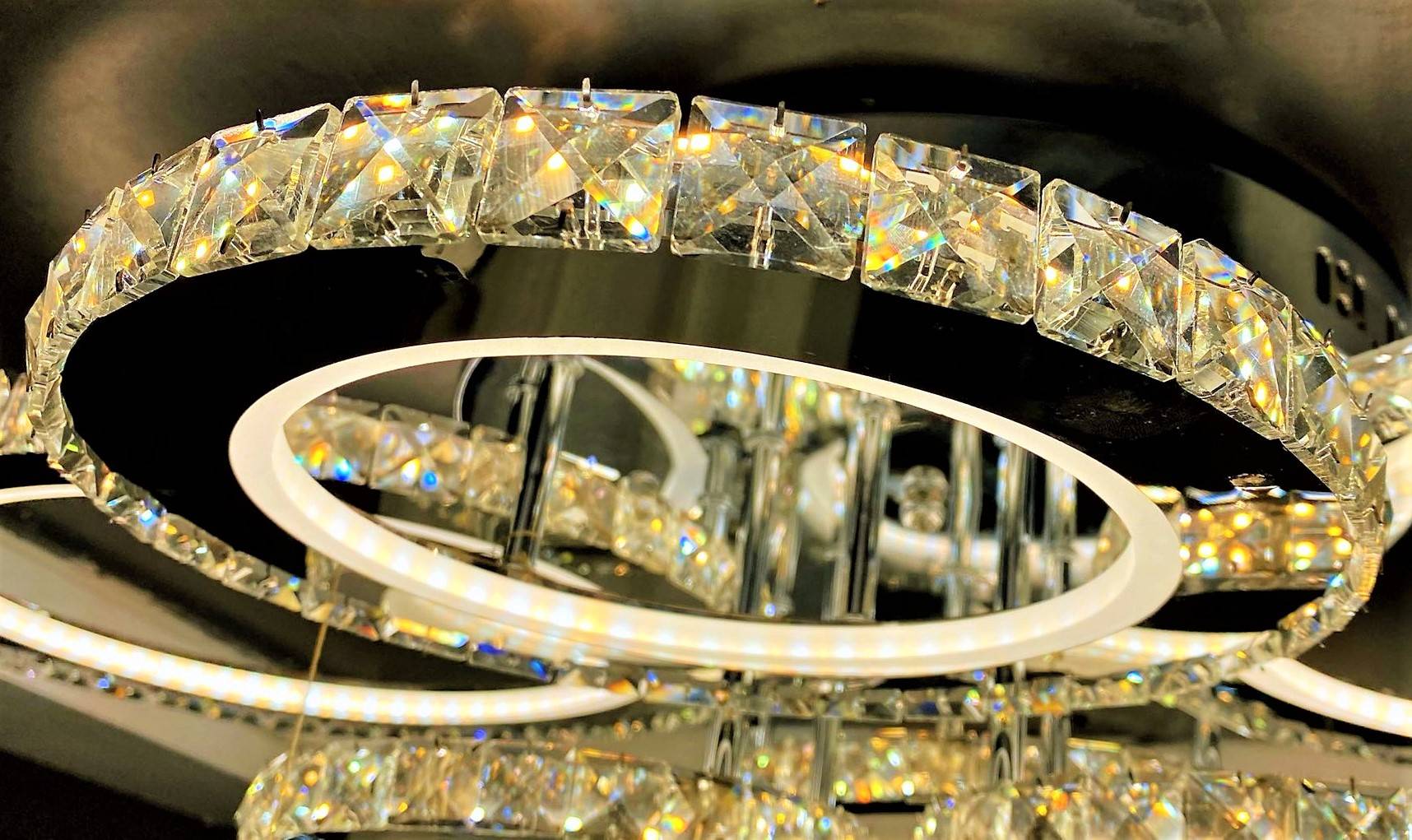 Lustra LED 120W Cristal 3 CIRCLE Design Telecomanda