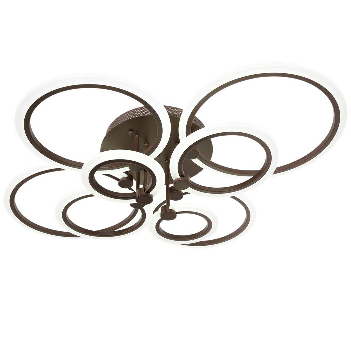 Lustra LED 228W 4+4 CIRCLE GIGANT Design Brown Telecomanda