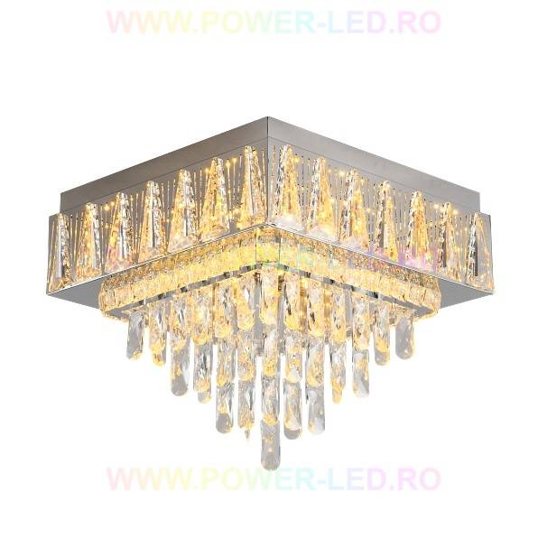 Lustra LED 120W ELEGANCE SQUARE Maxi Cristal Telecomanda