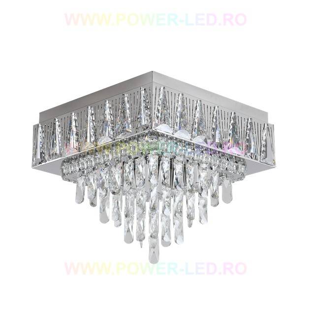 Lustra LED 120W ELEGANCE SQUARE Maxi Cristal Telecomanda