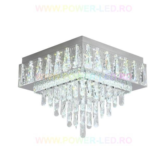 Lustra LED 120W ELEGANCE SQUARE Maxi Cristal Telecomanda