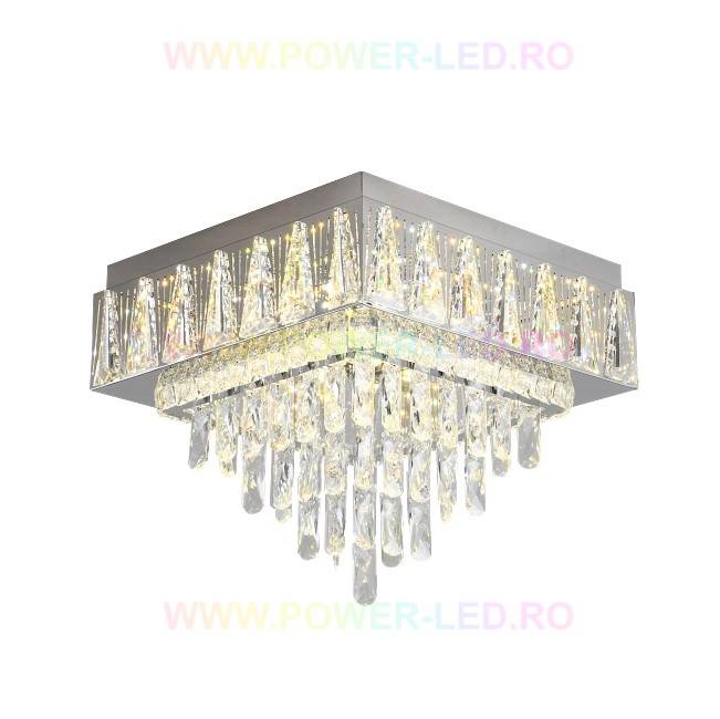 Lustra LED 120W ELEGANCE SQUARE Maxi Cristal Telecomanda