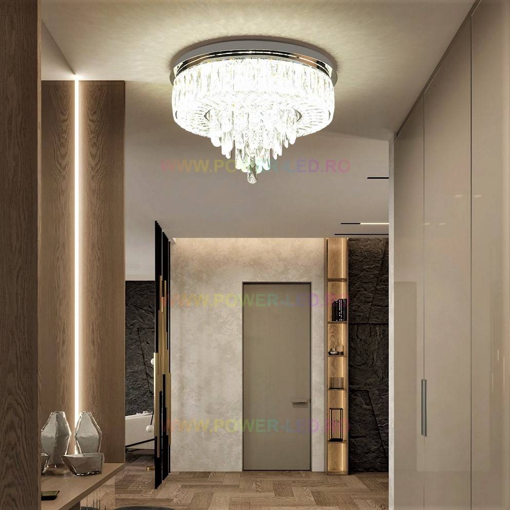 Lustra LED Elegance Circle Maxi Cristal Echivalent 500W Telecomanda