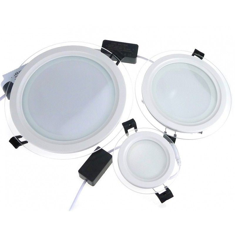 Spot LED 15W Rotund Mat Rama Sticla / ⌀200mm / Incastrabil