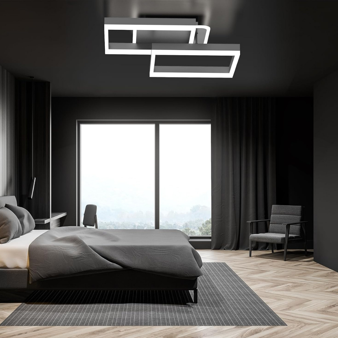 Lustra LED TWO SQUARE SILVER Echivalent 600W Telecomanda SILVER / SQUARE DESIGN Lighting Fixtures