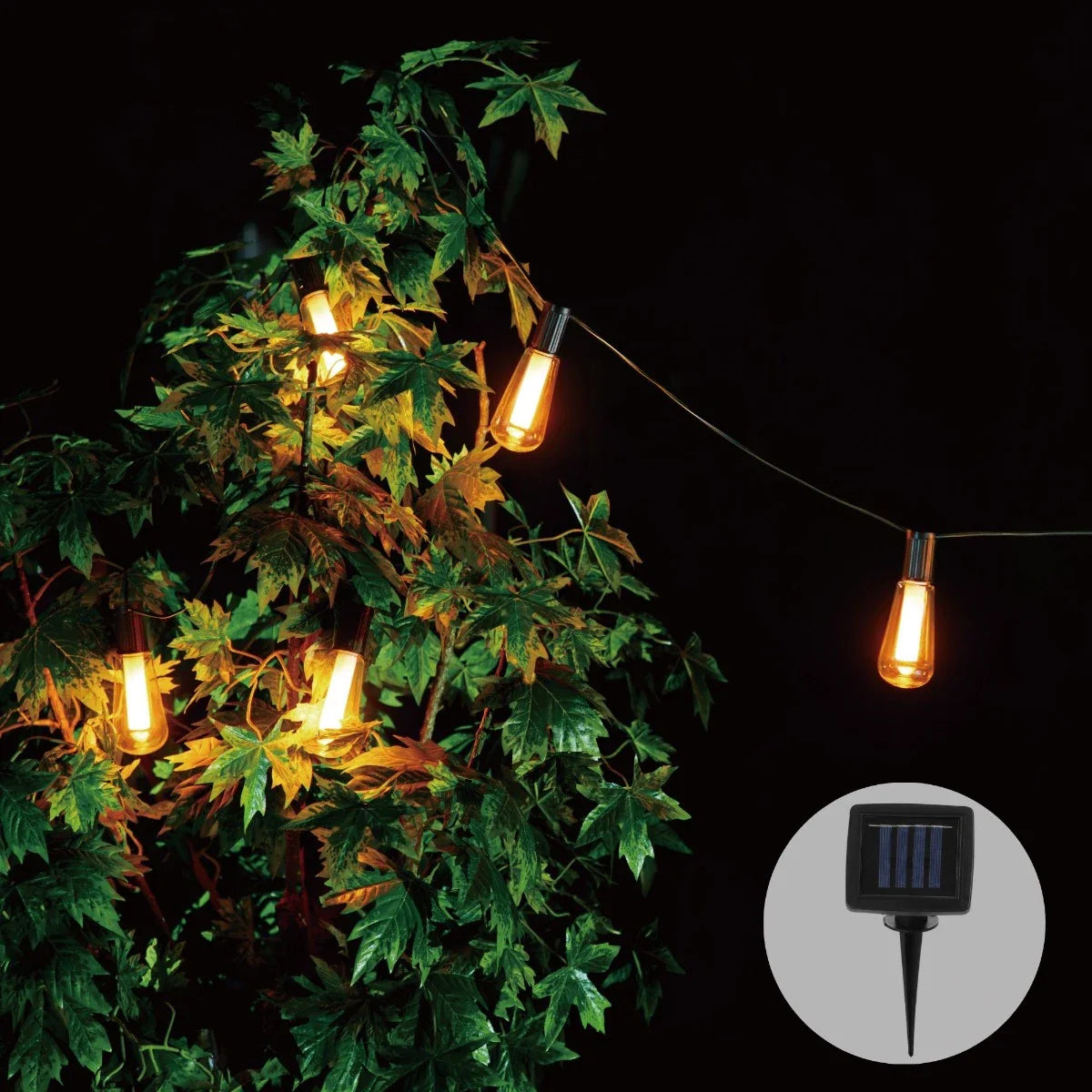 Ghirlanda Solara LED Black HOLO 2M 400mAh Premium