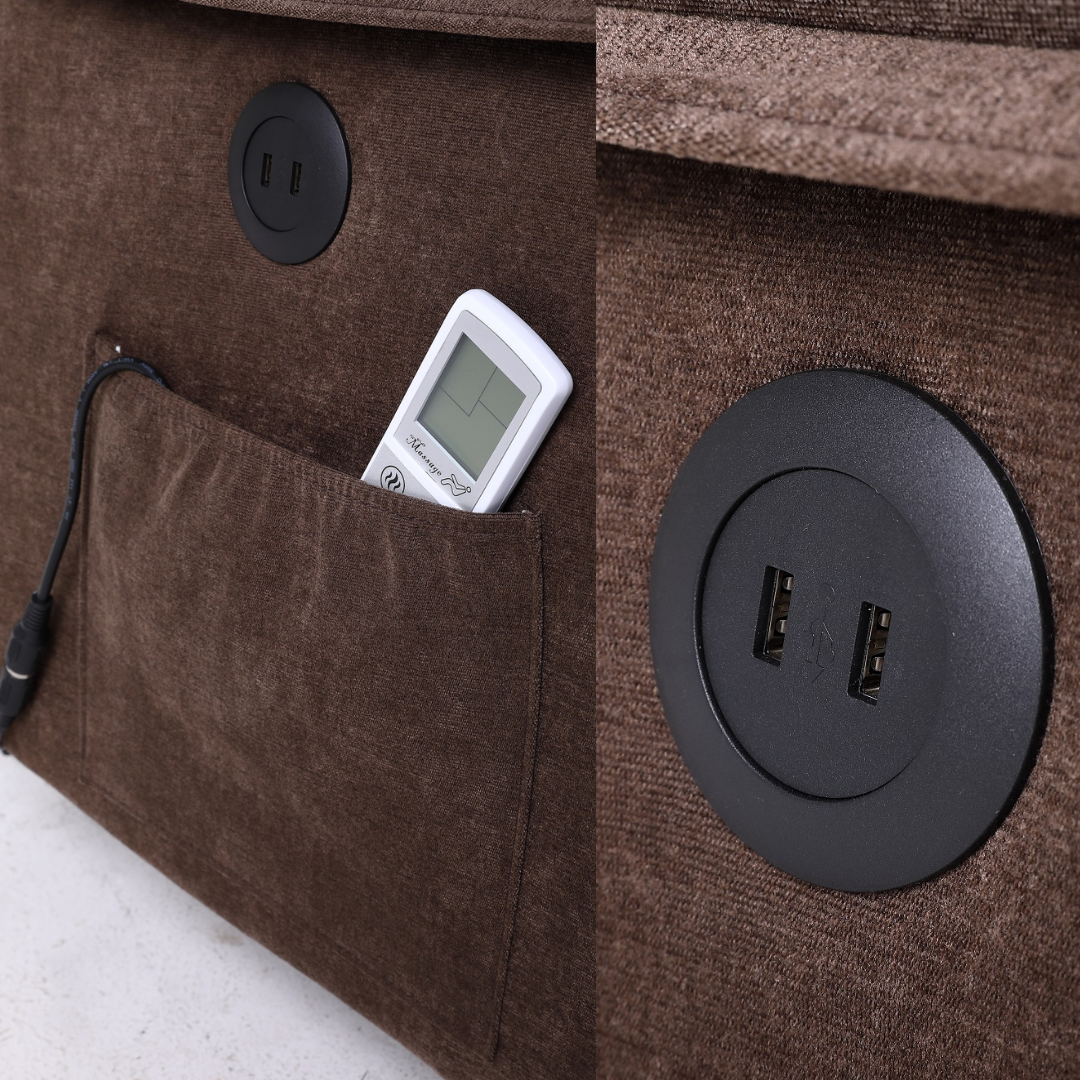 Fotoliu cu Masaj si Incalzire, Recliner Electric, Maro