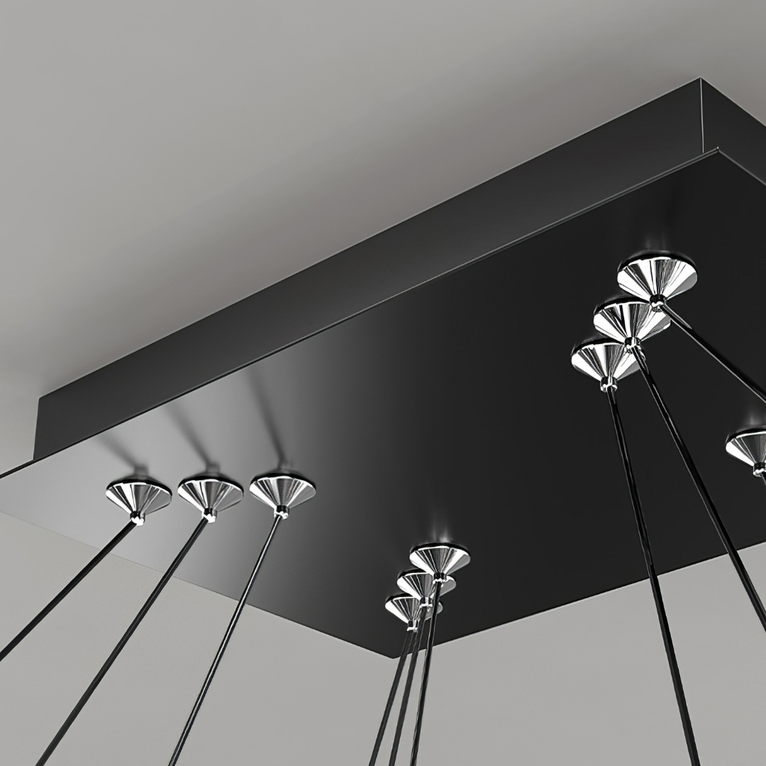 Lustra LED Suspendata cu 3 Elemente Rectangulare Neagra LT109 Echivalent 800W