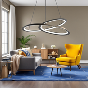 Lustra LED Suspendata 120W Lumea Black Telecomanda Echivalent 600W