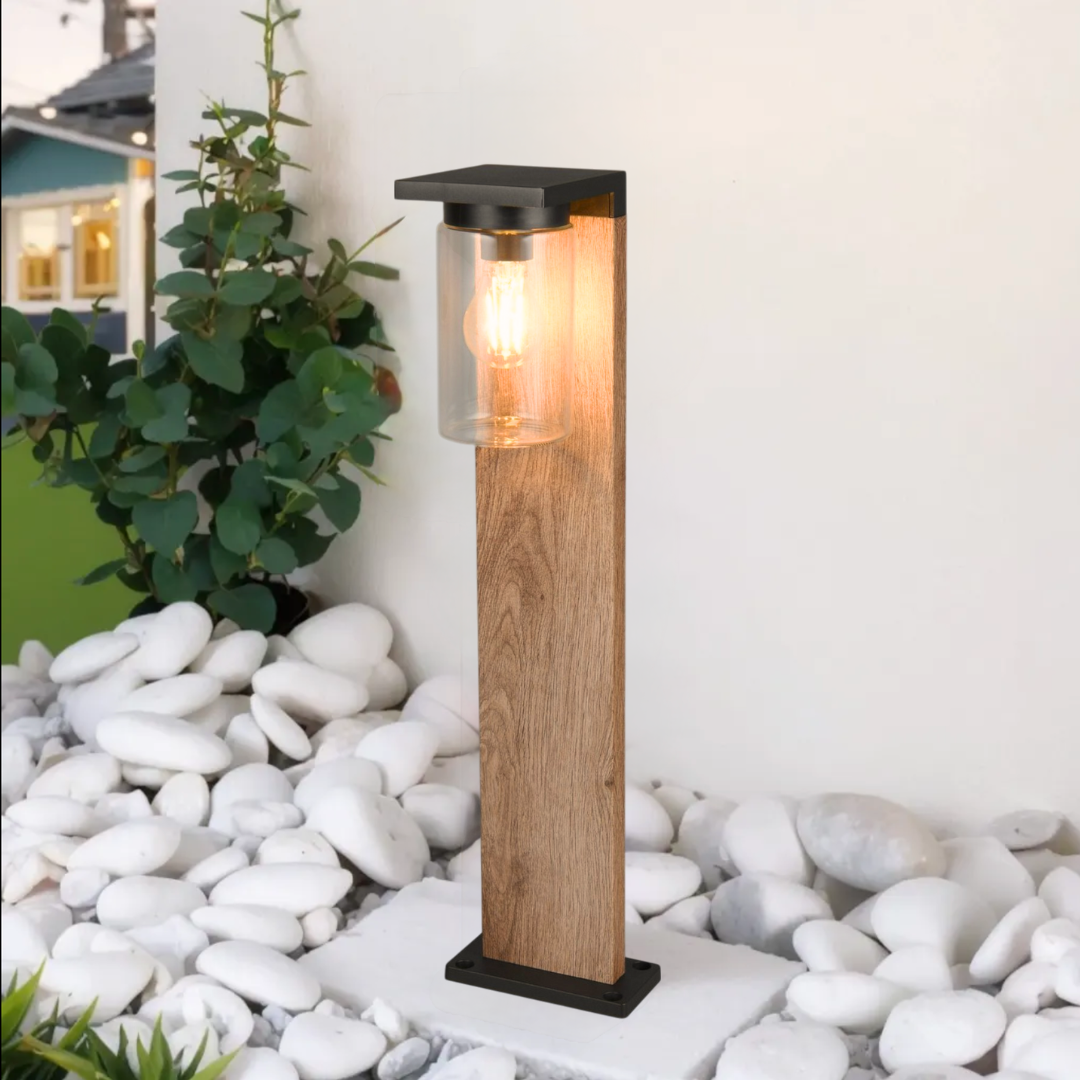 Stalp Ornamental ARDILA Finisaj Stil Lemn 65CM 1XE27