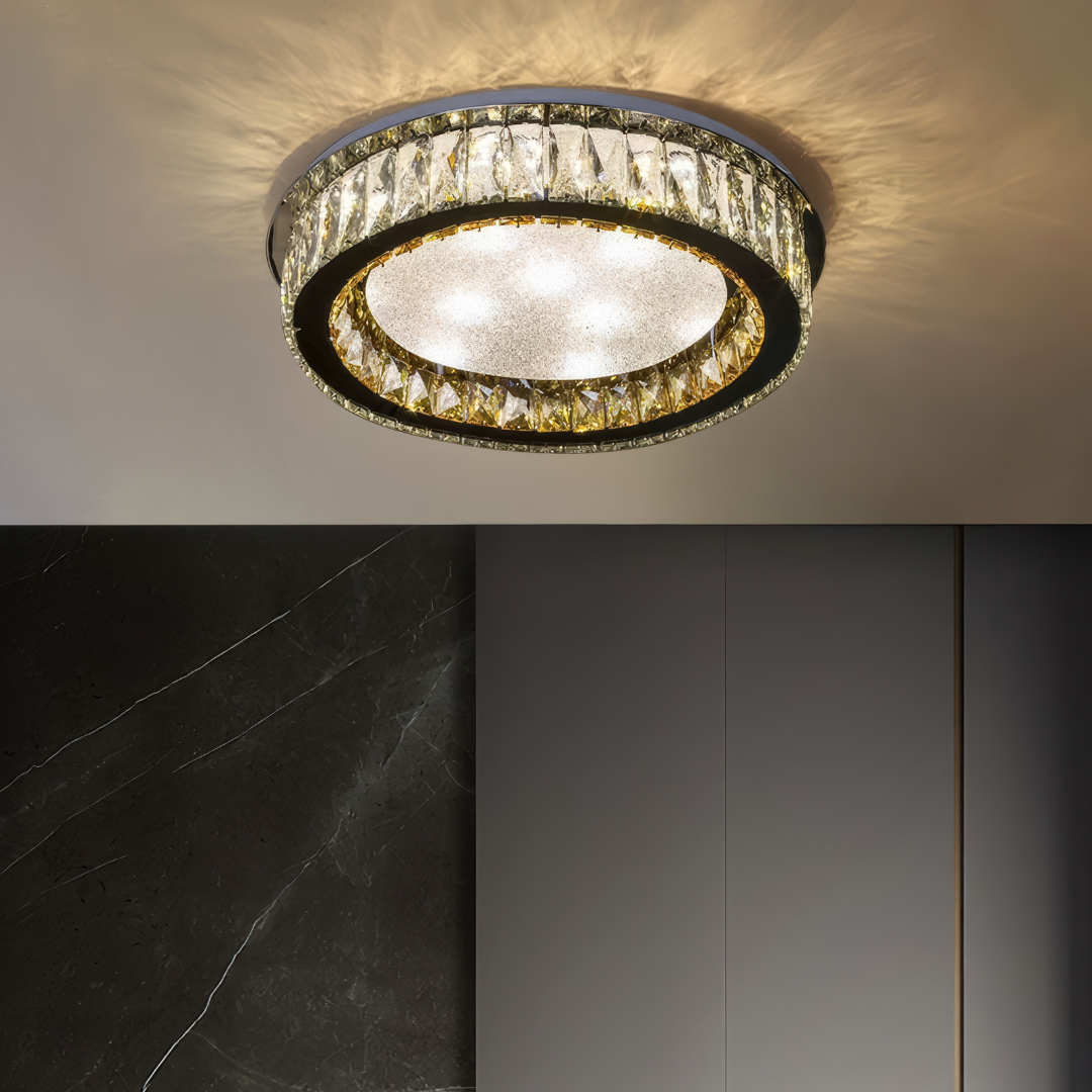 Lustra LED Cristal Aplicata Glamour Halo Telecomanda 50-80CM