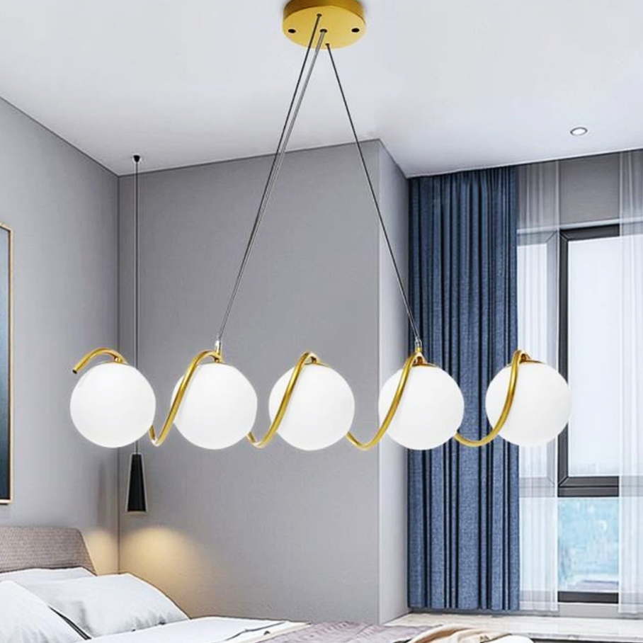 Lustra Abajur MAT GOLD Liniara 5xE27 Spiral MX165-5