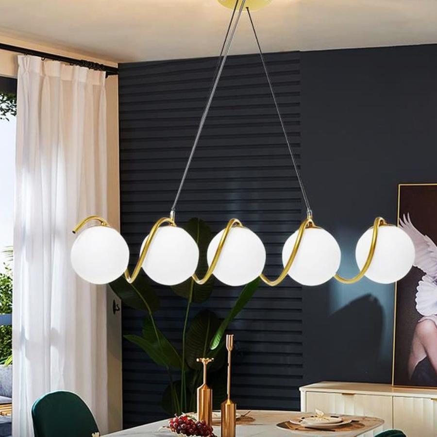 Lustra Abajur MAT GOLD Liniara 5xE27 Spiral MX165-5